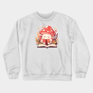 Cute Bookish Mushroom Crewneck Sweatshirt